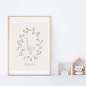 水の色グースパーソナライズされた子供部屋キッズルーム ポスター