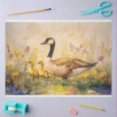 水の色グースリングと春の切り離し 薄葉紙 (クラフト)