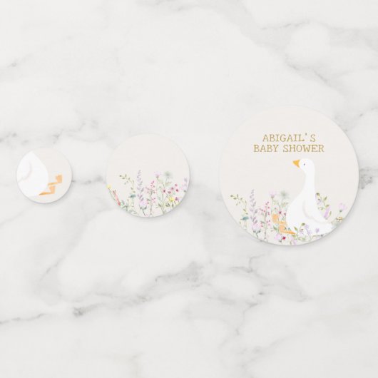 水の色グースワイルドフラワーツインベビーシャワー コンフェッティ (正面)