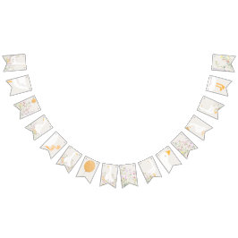 水の色グースワイルドフラワーツインベビーシャワー バンティングフラッグ