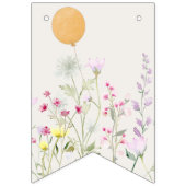 水の色グースワイルドフラワーツインベビーシャワー バンティングフラッグ (第3の旗)