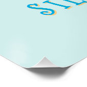 水の色グース間抜け誕生日ウェルカムサイン ポスター (コーナー)