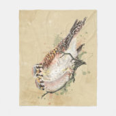 水の色ケストレル《鳥》ハヤブサスパローホークバードアート フリースブランケット (正面)