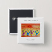 水の色ケニアアフリカンアートサマーフェスティバル 缶バッジ (正面&裏面)