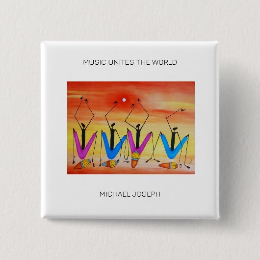 水の色ケニアアフリカンアートサマーフェスティバル 缶バッジ (正面)