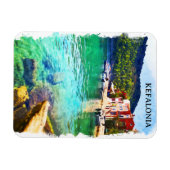 水の色ケファロニアギリシャ沿岸ビュー マグネット (横)