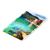 水の色ケファロニアギリシャ沿岸ビュー マグネット (左側)