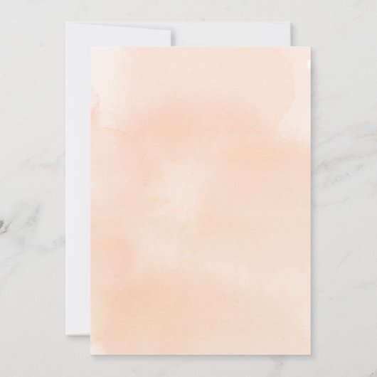 水の色ケーキガールの最初の誕生日とバプテスマ 招待状 (裏面)