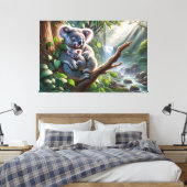 水の色コアラとベビージョイの木絵を描の キャンバスプリント (インサイチュ (寝室))