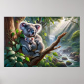 水の色コアラとベビージョイの木絵を描の ポスター (正面)