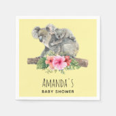 水の色コアラ可愛いママ&ベビーベビーシャワー スタンダードカクテルナプキン (正面)