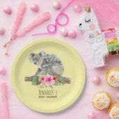 水の色コアラ可愛いママ&ベビーベビーシャワー ペーパープレート (パーティー)