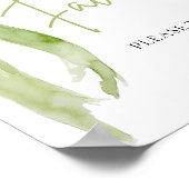 水の色コケエレガントットグリーン弓の好意サイン ポスター (角)