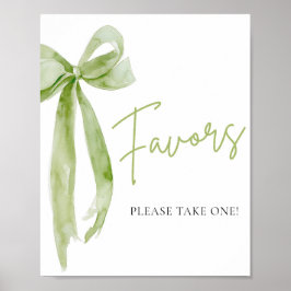 水の色コケエレガントットグリーン弓の好意サイン ポスター