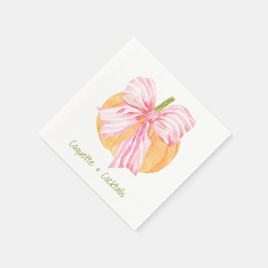 水の色コケットグランドミレニアルパンプキンボウ スタンダードカクテルナプキン (角)