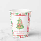 水の色コケットボウクリスマスツリー 紙コップ (正面)
