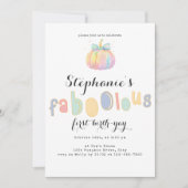 水の色コケットボーカボチャ最初の1歳の誕生日 招待状 (正面)