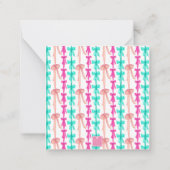 水の色コケット弓クリスマスツリーのエンクロージャ ノートカード (裏面)