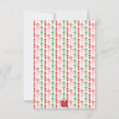 水の色コケット弓クリスマスツリーのパーソナライズ サンキューカード (裏面)