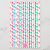 水の色コケット弓クリスマスツリーのパーソナライズ 便箋 (裏面)