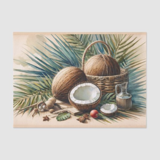水の色ココナッツトロピカルデクページ 薄葉紙 (正面)