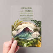 水の色コスタリカ宛先ウェディングインビタティ アクリル招待状 (インサイチュ (ポータブル))