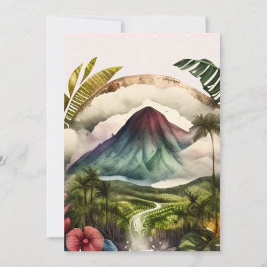 水の色コスタリカ宛先ウェディング救ザ セーブザデート (裏面)