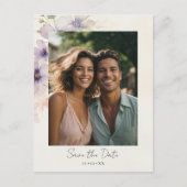 水の色コスモス花の写真を保存する日付 ポストカード (正面)