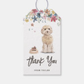 水の色コックパオドッグ誕生日パーティーありがとう ギフトタグ (正面)