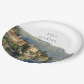 水の色コモイタリアデスティネーションウェディング ペーパープレート (アングル)