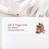 水の色コヨーテスハウリングワイルドライフアニマルアート ラベル (インサイチュ)