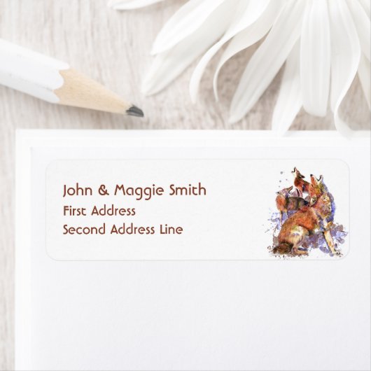 水の色コヨーテスハウリングワイルドライフアニマルアート ラベル (インサイチュ)