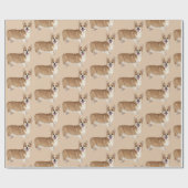 水の色コルギドッグペット動物おもしろいアート ラッピングペーパー (フラット)