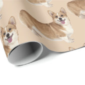 水の色コルギドッグペット動物おもしろいアート ラッピングペーパー (ロールコーナー)