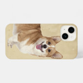 水の色コルギドッグペット動物自然アート iPhoneケース (裏面横)