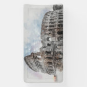 水の色コロッセウムバナー – ローマイタリアランドマーク 横断幕 (縦)