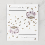 水の色コーヒーカップボウ – 結婚の座席表 プレイスカード (外部開封)
