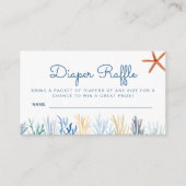 水の色コーラルベビーシャワーおむつラッフルエンクロー エンクロージャーカード (正面)