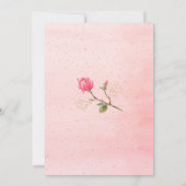 水の色コーラルマグノリアベビーイン開花ベビーショウェ 招待状 (裏面)