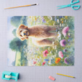 水の色ゴールデンドルドッグワイルドフラワーデコップページ 薄葉紙 (クラフト)