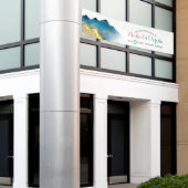 水の色ゴールデンマウン結婚テンの歓迎バナー 横断幕 (ビルの外側)