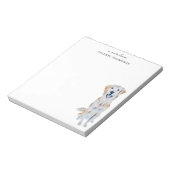 水の色ゴールデンレトリバードッグパーソナライズ ノートパッド (回転)
