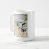 水の色ゴールデン誇りを持ったレトリバードッグパーソナライズ コーヒーマグカップ (正面左)