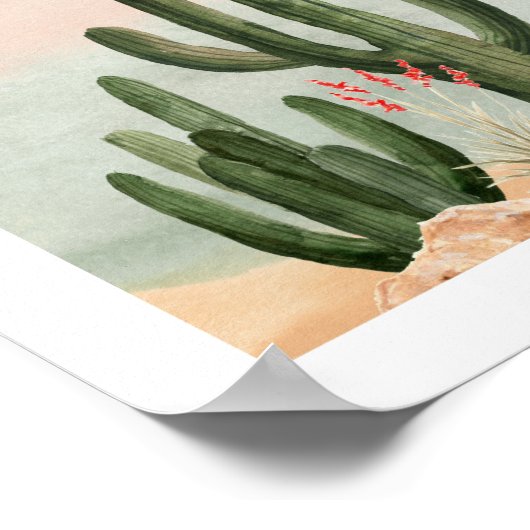 水の色サグアーロサボス子供部屋ポスター ポスター (角)