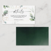 水の色サゲと金ゴールド詳細と緑 名刺 (正面/裏面)