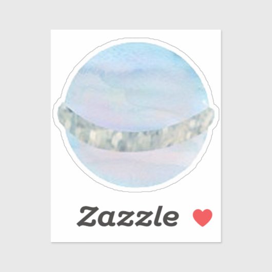 水の色サターン外宇宙バースデーパーティーのお願い シール (シート)