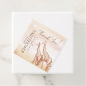 水の色サファリキリン赤ちゃんシャワーありがとう フェイバータグ (インサイチュ)