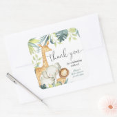 水の色サファリジャングル動物のベビーシャワー スクエアシール (封筒)