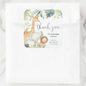 水の色サファリジャングル動物のベビーシャワー スクエアシール (バッグ)