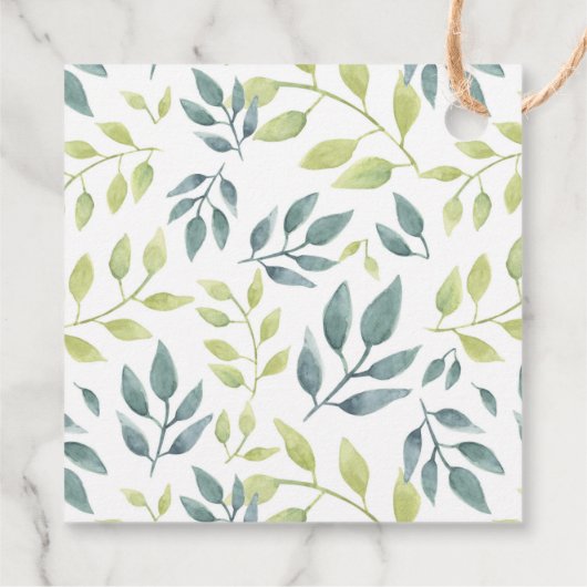 水の色サファリジャングル動物のベビーシャワー フェイバータグ (裏面)